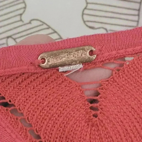 Free People Lace Red Long SleeveCut out Back Mini Dress Size S - Picture 5 of 8